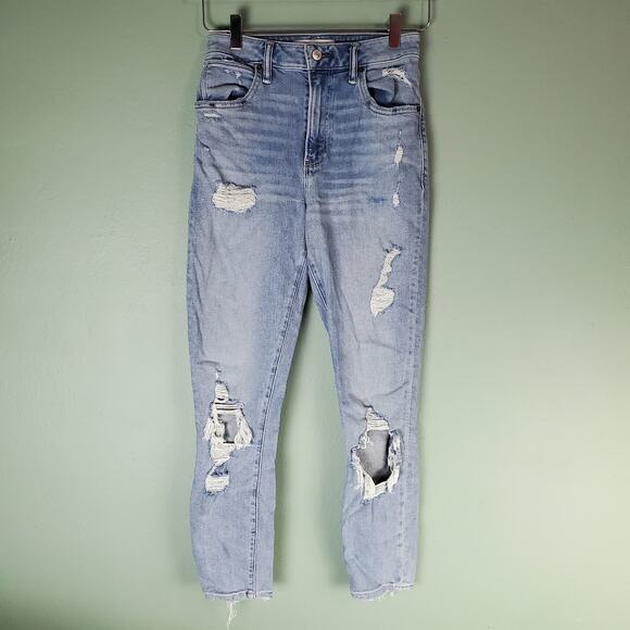 Abercrombie & Fitch Womens Super Skinny Ankle High Rise Distressed Jeans Size 26 - Picture 1 of 6